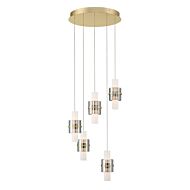 Rola 10-Light LED Pendant in Brushed Gold