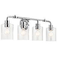 Kichler Gunnison 4 Light 10 Inch Bathroom Vanity Light in Chrome