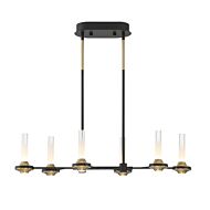 Torcia 12-Light LED Chandelier in Black And Brass