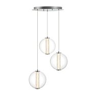 Atomo 3-Light LED Pendant in Chrome