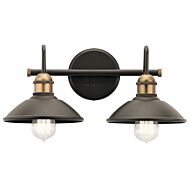 Kichler Clyde 2 Light Bathroom Vanity Light in Olde Bronze