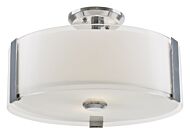 DVI Zurich 3-Light Semi-Flush Mount in Chrome