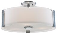 DVI Zurich 3-Light Semi-Flush Mount in Chrome