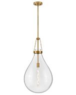 Eloise 1-Light Large Pendant in Lacquered Brass