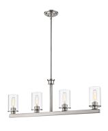 Z-Lite Savannah 4-Light Linear Pendant Light In Brushed Nickel