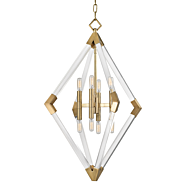 Hudson Valley Lyons 8 Light 33 Inch Pendant Light in Aged Brass