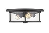 Z-Lite Savannah 3-Light Flush Mount Ceiling Light In Bronze