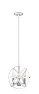 Z-Lite Cavallo 3-Light Chandelier In Hammered White With Brushed Nickel