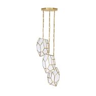 Heera 3-Light Pendant in Brass