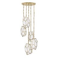 Heera 5-Light Pendant in Brass