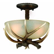 Yoho 2-Light Semi-Flush Mount in Black Walnut