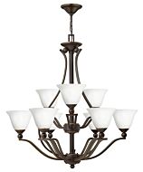 Hinkley Bolla 9-Light Chandelier In Olde Bronze With Opal Glass