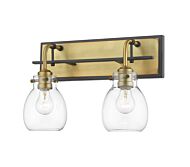 Z-Lite Kraken 2-Light Wall Sconce In Matte Black With Olde Brass