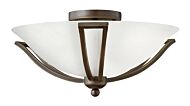 Hinkley Bolla 2-Light Flush Mount In Olde Bronze With Opal Glass