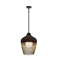 Hannha 1-Light Indoor/Outdoor Pendant in Brown