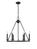 Florence Six Light Chandelier in Matte Black by Millennium