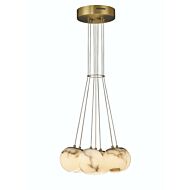 Kepler 7-Light LED Pendant in Gold