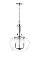 Z-Lite Joliet 3-Light Pendant Light In Chrome