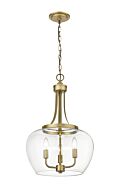 Z-Lite Joliet 3-Light Pendant Light In Olde Brass