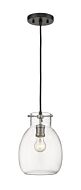 Z-Lite Bella 1-Light Mini Pendant Light In Matte Black With Brushed Nickel