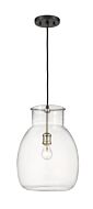 Z-Lite Bella 1-Light Pendant Light In Matte Black With Brushed Nickel