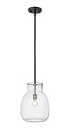 Z-Lite Bella 1-Light Mini Pendant Light In Matte Black With Brushed Nickel