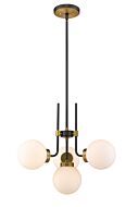 Z-Lite Parsons 4-Light Chandelier In Matte Black With Olde Brass