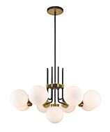 Z-Lite Parsons 9-Light Chandelier In Matte Black With Olde Brass