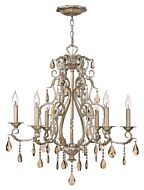 Hinkley Carlton 6-Light Pendant In Silver Leaf