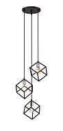 Z-Lite Vertical 3-Light Pendant Light In Matte Black With Brushed Nickel