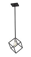 Z-Lite Vertical 1-Light Pendant Light In Matte Black With Brushed Nickel