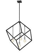 Z-Lite Vertical 4-Light Pendant Light In Matte Black With Brushed Nickel