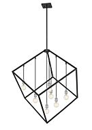 Z-Lite Vertical 7-Light Pendant Light In Matte Black With Brushed Nickel