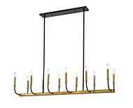 Z-Lite Haylie 12-Light Chandelier In Matte Black With Olde Brass