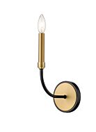 Z-Lite Haylie 1-Light Wall Sconce In Matte Black With Olde Brass