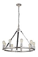 Craftmade Gallery Huxley 9 Light Chandelier in Polished Nickel