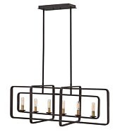 Hinkley Quentin 6-Light Linear Chandelier In Buckeye Bronze