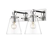 Z-Lite Harper 2-Light Bathroom Vanity Light In Chrome