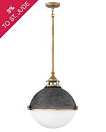 Hinkley Fletcher 2-Light Pendant In Aged Zinc