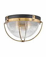 Hinkley Crew 2-Light Flush Mount Ceiling Light In Heritage Brass