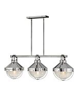 Hinkley Crew 3-Light Linear Chandelier In Polished Nickel