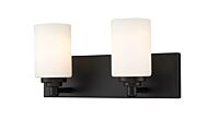 Z Lite Soledad 2 Light Bathroom Vanity Light In Matte Black