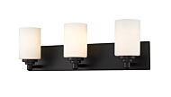 Z-Lite Soledad 3-Light Bathroom Vanity Light In Matte Black