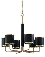 Craftmade Quinn 6 Light Transitional Chandelier in Satin Brass