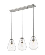 Z-Lite Ayra 3-Light Linear Pendant Light In Brushed Nickel