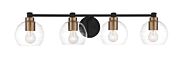 Minka Lavery Keyport 4 Light Bathroom Vanity Light in Sand Coal With Natural Brushed Br