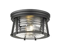 Z-Lite Cape Harbor 2-Light Flush Mount Ceiling Light In Matte Black