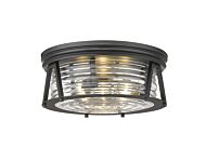 Z-Lite Cape Harbor 3-Light Flush Mount Ceiling Light In Matte Black