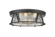 Z-Lite Cape Harbor 4-Light Flush Mount Ceiling Light In Matte Black