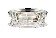 Z-Lite Cape Harbor 4-Light Flush Mount Ceiling Light In Polished Nickel